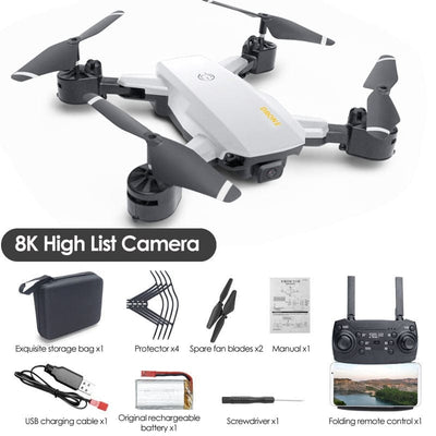Smart Tech Shopping Drone White 8K bag GPS Drone with 4K Camera, Obstacle Avoidance with RC Distance 3000M