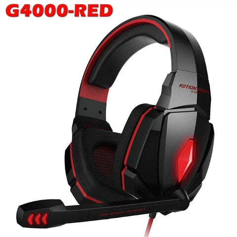Smart Tech Shopping Gaming Headphones G4000  Red KOTION EACH Gaming Headset, Wired Over-Head Headphone For Computer PS4 Xbox