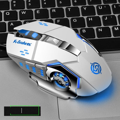 Smart Tech Shopping Gaming Mouse Pearl white K-snake Wired Gaming Mouse, 4 Grades Max 3200 DPI 6 Buttons Gaming Mouse