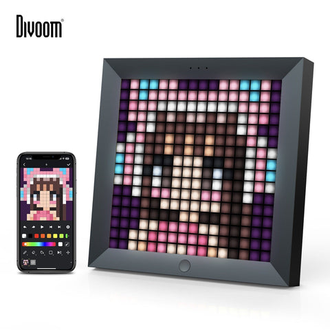 Smart Tech Shopping gaming pads Black Pixel Art Digital Photo Frame and LED Wall Clock - Customizable Home Decor and Gaming Room Essential