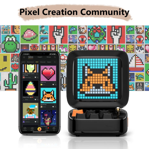 Smart Tech Shopping LED display Ditoo: Retro Pixel Art Bluetooth Speaker with DIY LED Display - Gift and Home Decor