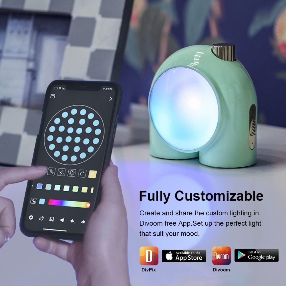Smart Tech Shopping LED Lamp Divoom Planet-9: Programmable RGB Mood Lamp with Music Control
