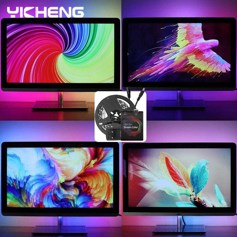 Smart Tech Shopping LED Night Lights Immersive RGBIC LED Light Strip: Smart APP Controlled Background Lighting for TV and PC