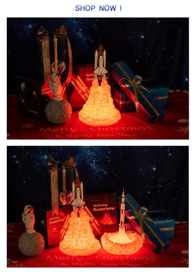 Smart Tech Shopping Night Lights Space Shuttle Lamp, and Moon lamps In Night Light by 3D Print For Space Lovers