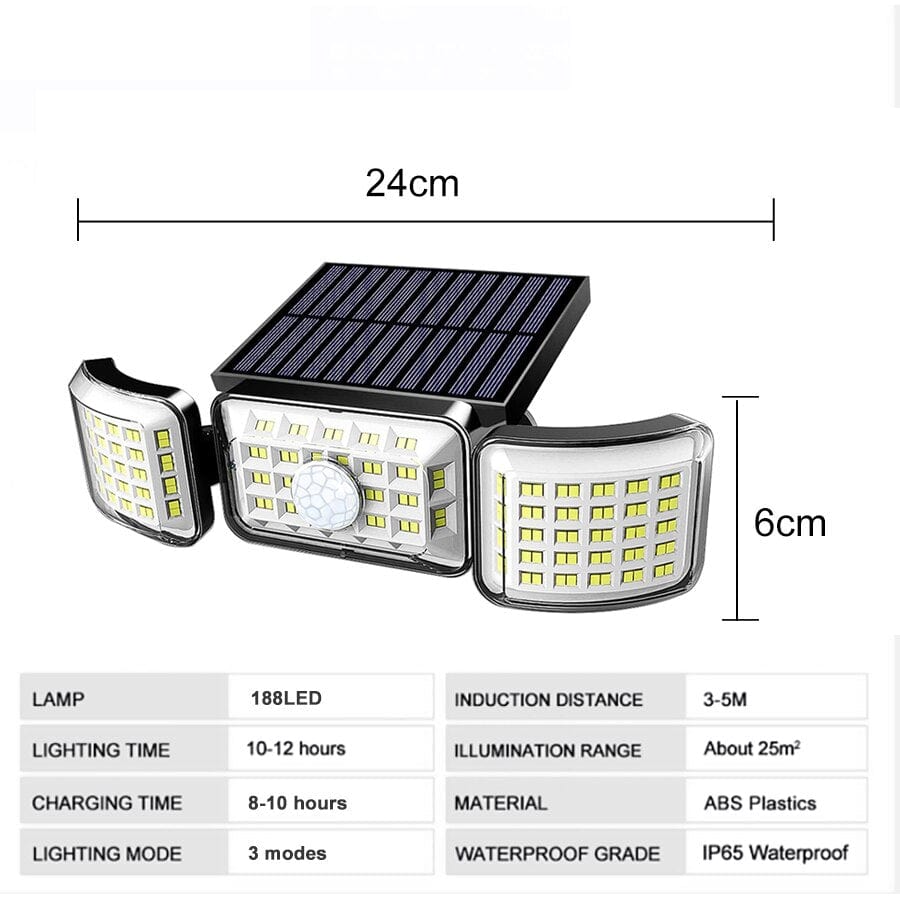 Smart Tech Shopping Outdoor Wall Lamps 188 LED LED Solar light outdoor Motion Sensor 3