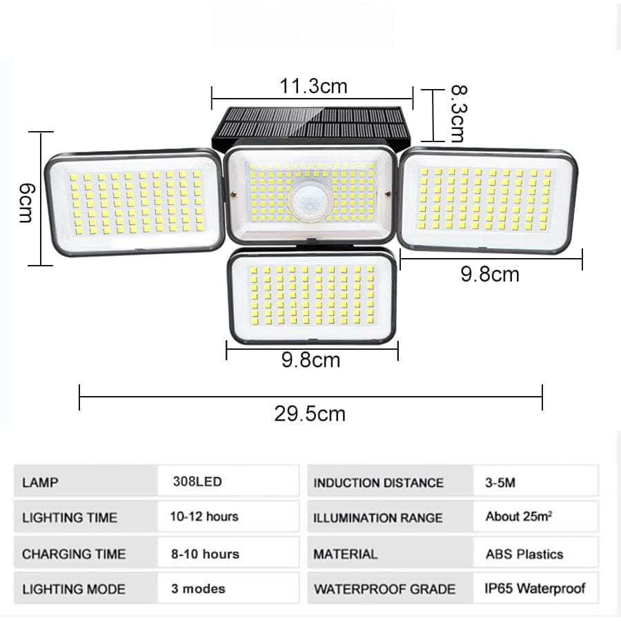 Smart Tech Shopping Outdoor Wall Lamps 308 LED LED Solar light outdoor Motion Sensor 3