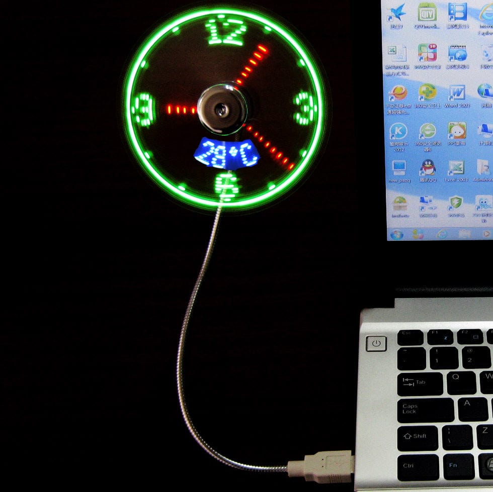 Smart Tech Shopping Peculiar led smart clock fan with temperature display