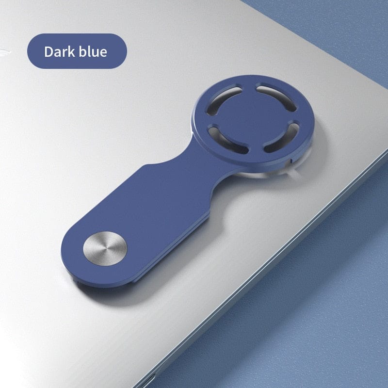 Smart Tech Shopping Phone Holder Dark Blue Laptop Extended Side Mount: Mag-Safe, iPhone, and Computer Screen Lateral Magnetic Wireless Charging Holder