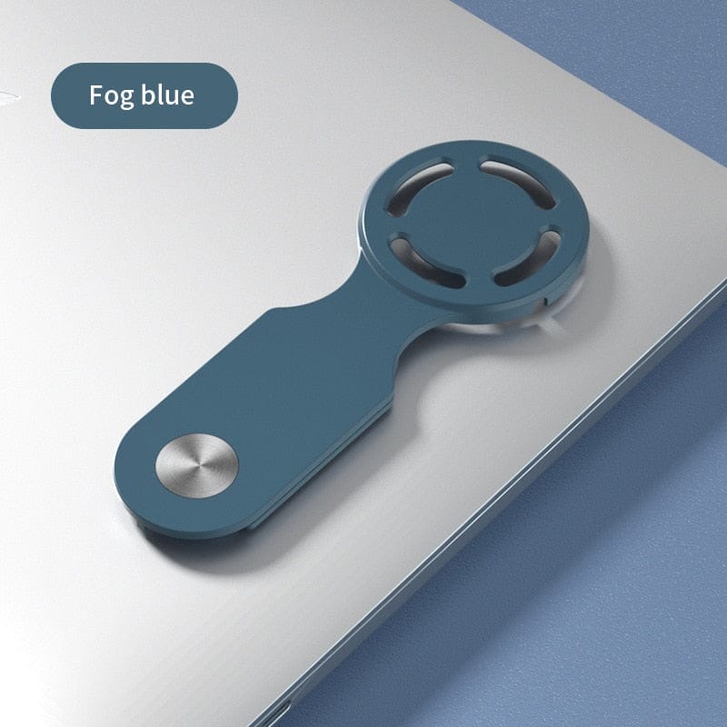Smart Tech Shopping Phone Holder Fog Blue Laptop Extended Side Mount: Mag-Safe, iPhone, and Computer Screen Lateral Magnetic Wireless Charging Holder
