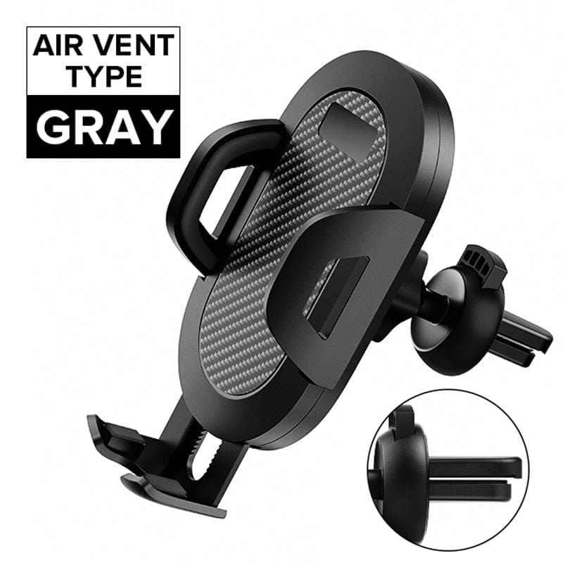 Smart Tech Shopping Phone Holder Grey  Air Vent Type Best Phone Holder for Car Mount For iPhone, Xiaomi, Huawei, Samsung