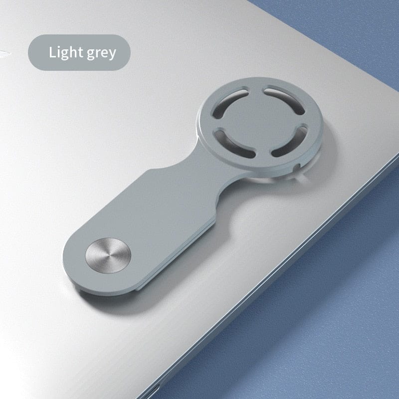 Smart Tech Shopping Phone Holder Light Grey Laptop Extended Side Mount: Mag-Safe, iPhone, and Computer Screen Lateral Magnetic Wireless Charging Holder