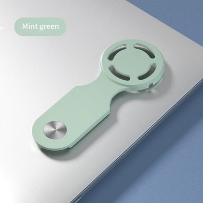 Smart Tech Shopping Phone Holder Mint Green Laptop Extended Side Mount: Mag-Safe, iPhone, and Computer Screen Lateral Magnetic Wireless Charging Holder