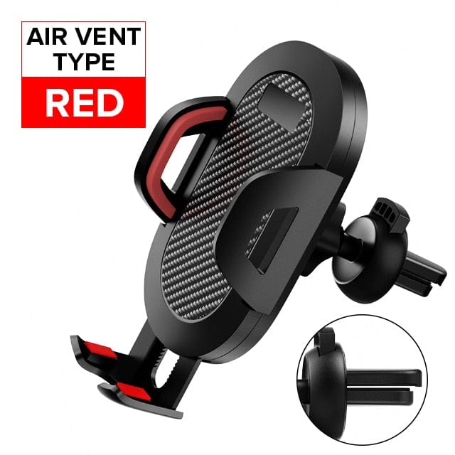 Smart Tech Shopping Phone Holder Red Air Vent Type Best Phone Holder for Car Mount For iPhone, Xiaomi, Huawei, Samsung