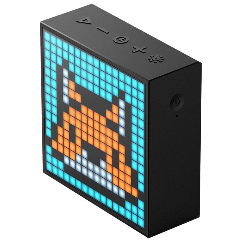 Smart Tech Shopping pixel art Black Timebox Evo: Portable Bluetooth Speaker with Programmable LED Display - Unique Pixel Art Gift