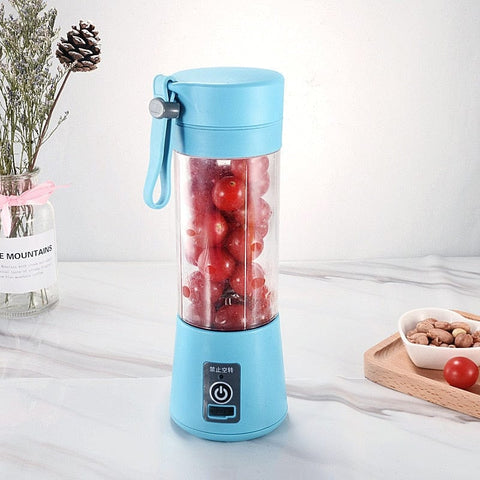 Smart Tech Shopping Portable Blender Blue Mini Electric Juicer, Handheld Fruit Milkshake Blender