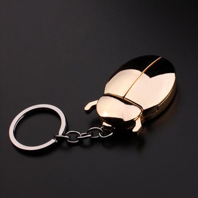 Smart Tech Shopping Portable Keychain Charger Gold Peculiar Ladybug Personality USB Recharge Lighter , Charger Metal key Ring