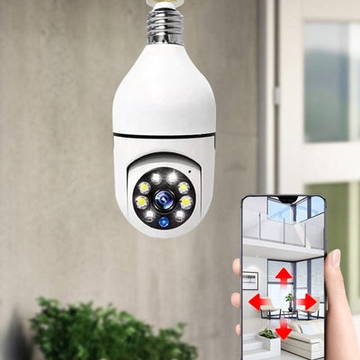 Smart Tech Shopping security camera White Camera Outdoor 5MP E27 Light Bulb PTZ Video Surveillance Security Protection System