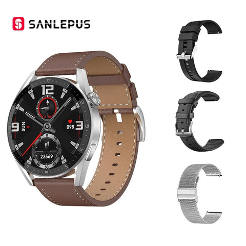 Smart Tech Shopping smart watch With 3 Straps-02 SANLEPUS NFC Business Smart Watch For Men with GPS Movement Tracking