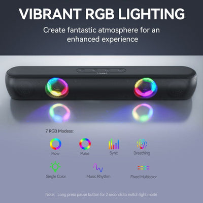 Smart Tech Shopping speakers RGB BassXtreme: HiFi Bluetooth Speaker with 360° Surround Sound and LED Modes