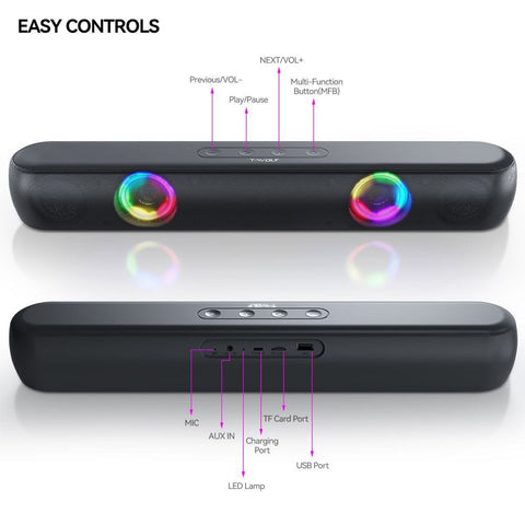 Smart Tech Shopping speakers RGB BassXtreme: HiFi Bluetooth Speaker with 360° Surround Sound and LED Modes