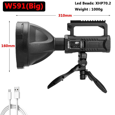 Smart Tech Shopping torch Pacakge C XHP70.2 Super Bright LED Rechargeable Searchlight: Handheld Flashlight for Work