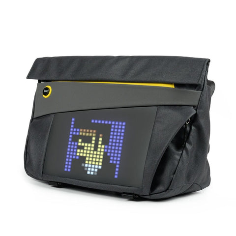 Smart Tech Shopping travel bag Black Divoom Sling Bag-V: Customizable Pixel Art Messenger Bag - Fashionable and Waterproof Outdoor Sport Companion