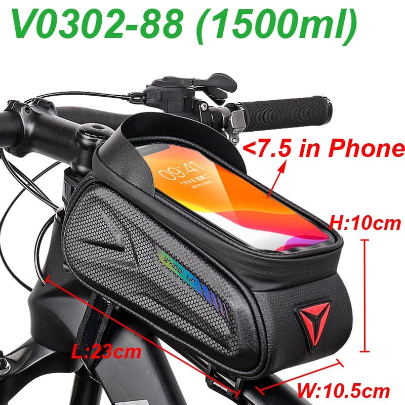 Smart Tech Shopping travel bag V0302-88 / M（15-25cm） Reflective MTB Rainproof Bike Bag Bicycle Front Cell Phone holder with Touchscreen