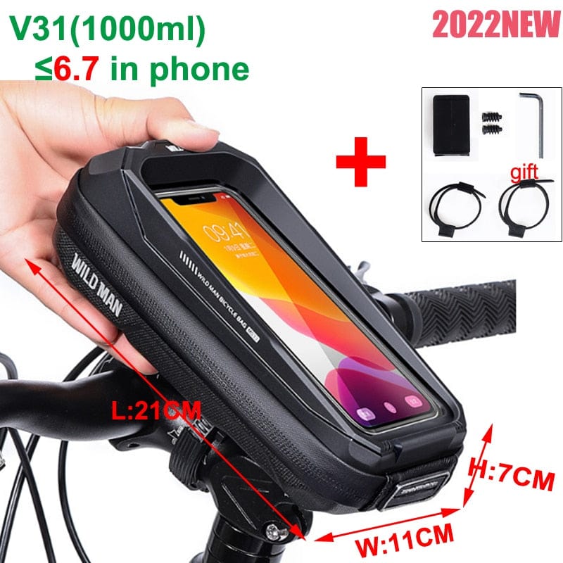 Smart Tech Shopping travel bag V31 / M（15-25cm） Reflective MTB Rainproof Bike Bag Bicycle Front Cell Phone holder with Touchscreen