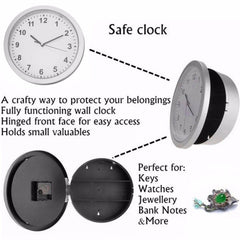 Smart Tech Shopping watches White Hidden Safe Wall Clock: Secure Storage Box for Money, Jewelry, and Valuables