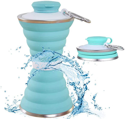 Smart Tech Shopping Water Bottles Foldable Reusable Leak Proof 500ML Silicone Water Bottle For Outdoor Travel