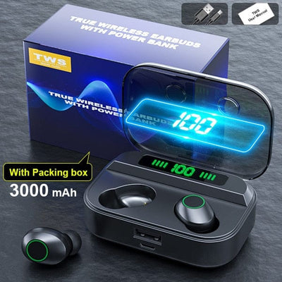 Smart Tech Shopping Wireless Earphones with packing box Bluetooth Sports In-Ear Stereo Earbuds Waterproof Noise Reduction with Mic