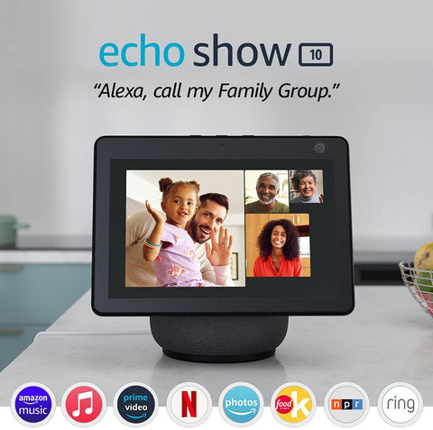 smarttechshopping Charcoal / Device Only Echo Show 10 (3rd Gen) | HD smart display with motion and Alexa | Glacier White Glacier White Device Only