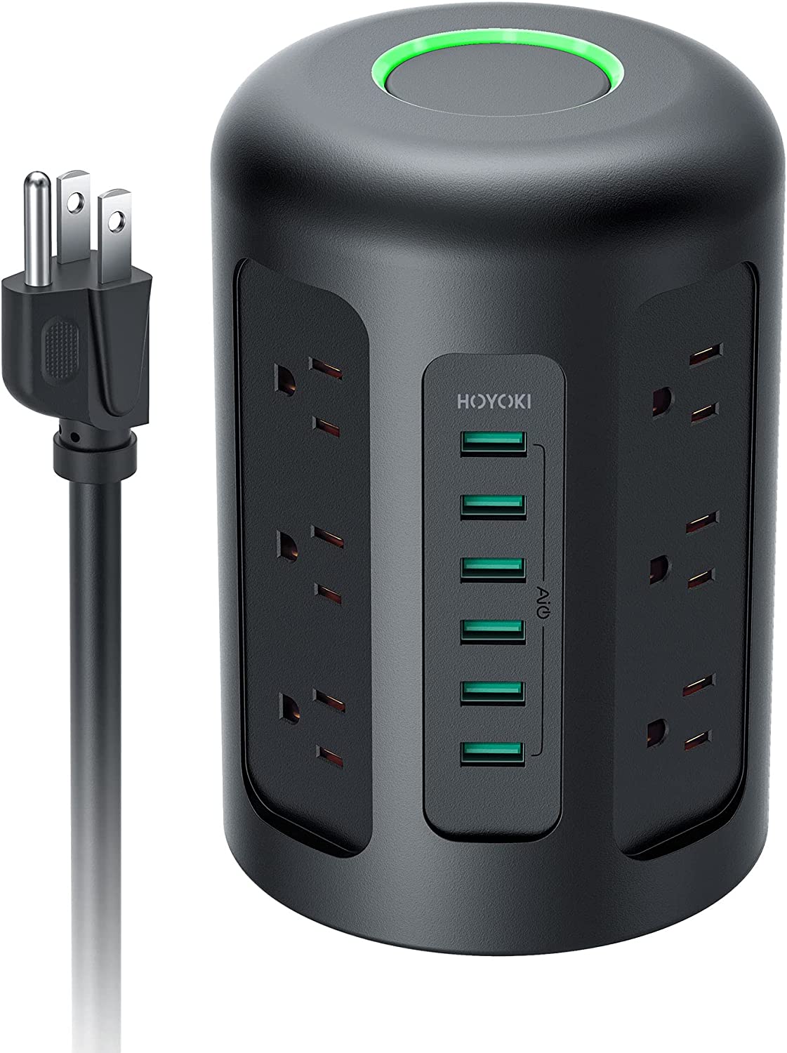 SmartTechShopping charger socket Power Strip Tower With 12 Widely Spaced AC Multiple Outlets & 6 USB Ports for Phones