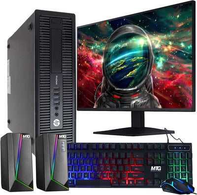 SmartTechShopping desktop computer HP Elite 800G1 Desktop PC with 22 inch Monitor, RGB Speaker Keyboard Mouse - Intel Core i5, 8GB RAM, 500GB HDD