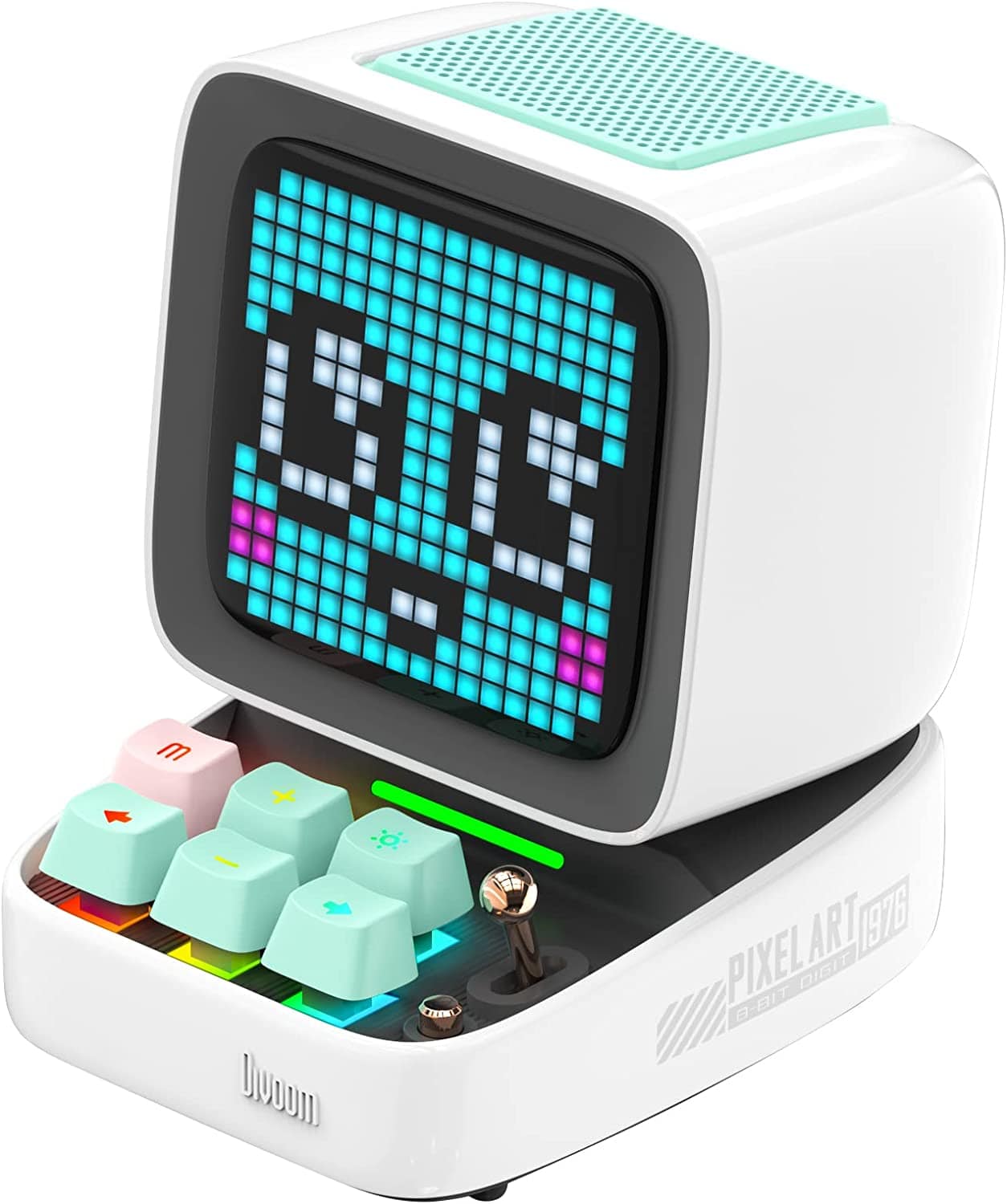 SmartTechShopping Electronics White Divoom Ditoo Retro Pixel Art Game Bluetooth Speaker - App-Controlled LED Screen (Pink)