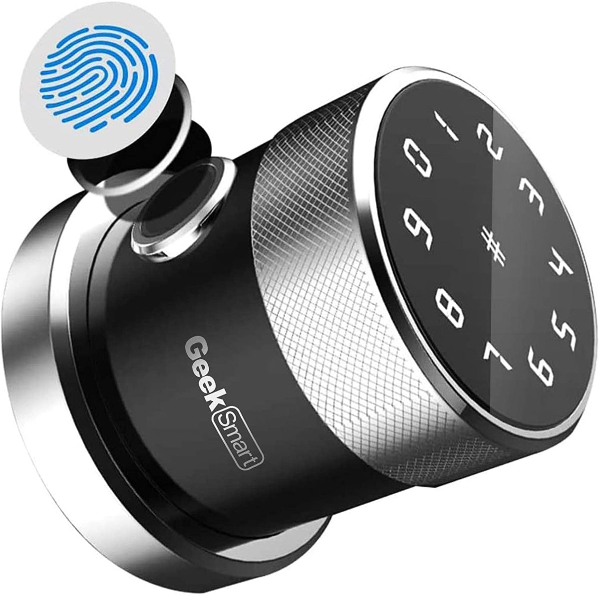 SmartTechShopping Fingerprint Lock / Silver Geek Smart Door Lock - Keyless Fingerprint and Touchscreen Digital Door Lock, Secure Bluetooth, Easy Install, Great for Airbnb, Hotels and Offices, Homes, Apartments- Silver