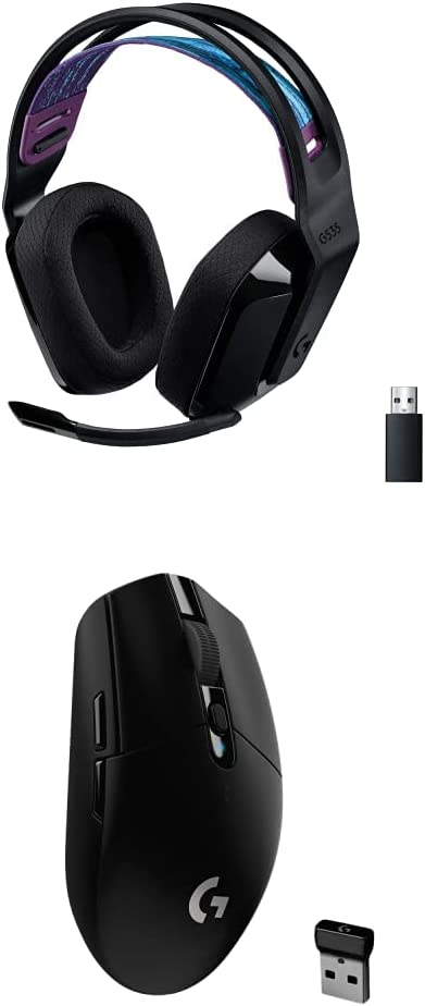 SmartTechShopping Gaming Headphones Black / Wireless / Headset + G305 Black Logitech G535 LIGHTSPEED Wireless, Gaming On-Ear Headset
