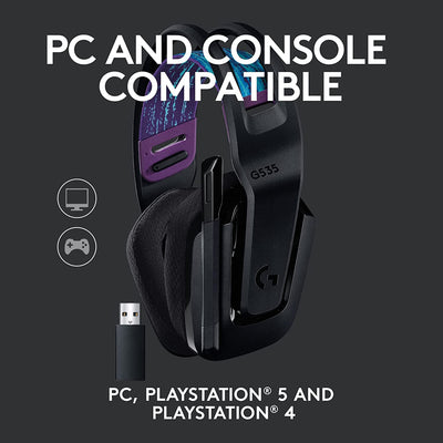 SmartTechShopping Gaming Headphones Logitech G535 LIGHTSPEED Wireless, Gaming On-Ear Headset