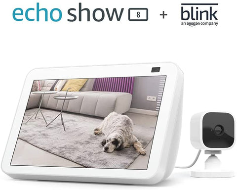 SmartTechShopping Glacier White / with $5 Blink Mini Echo Show 8