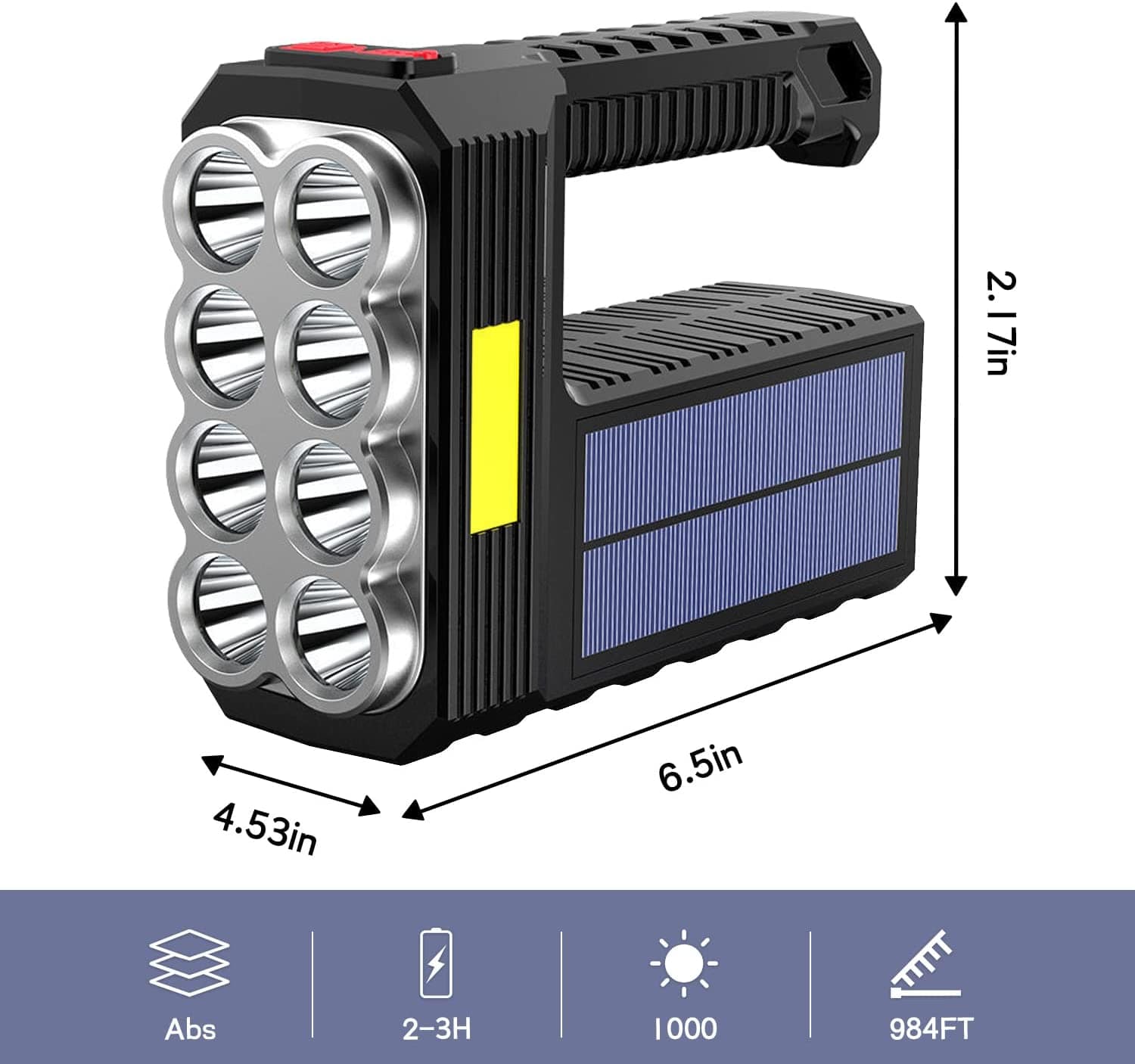 SmartTechShopping light 8 LED Rechargeable Handheld Solar Flashlight