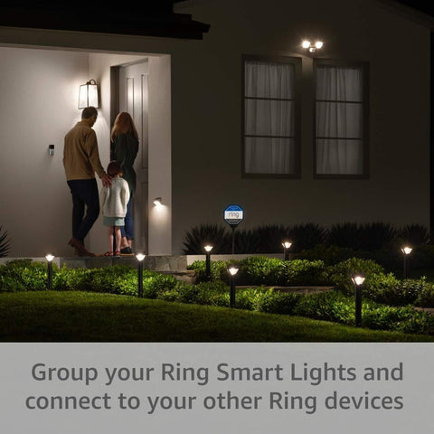 SmartTechShopping lights Ring Solar Pathlight - Outdoor Motion-Sensor Security Light Black