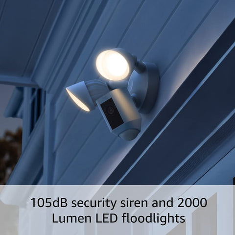 SmartTechShopping Motion activated camera Ring Floodlight Cam Wired Plus - 1080p HD Video, Motion-Activated, White - Protect Your Home 24/7