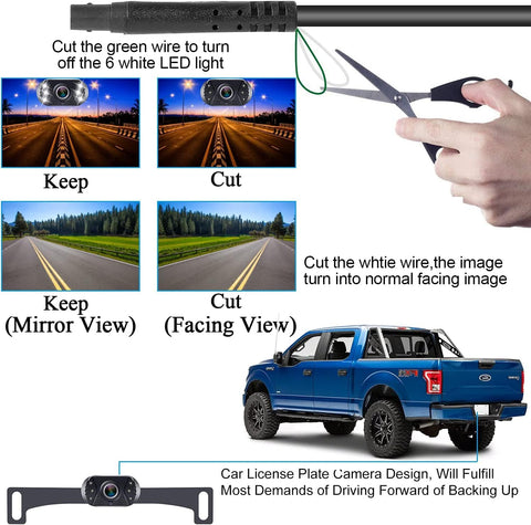 SmartTechShopping On-Dash Cameras Waterproof Night Vision Backup Camera Rear View Monitor Kit HD 1080P for Car Truck Minivan