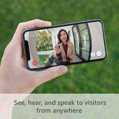 smarttechshopping Ring Video Doorbell - 1080p HD video, improved motion detection, easy installation – Satin Nickel Satin Nickel with $10 Echo Show 5