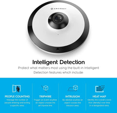 SmartTechShopping security camera Amcrest Fisheye IP POE Camera, 360° Panoramic 5-Megapixel POE IP Camera with 33ft Night Vision