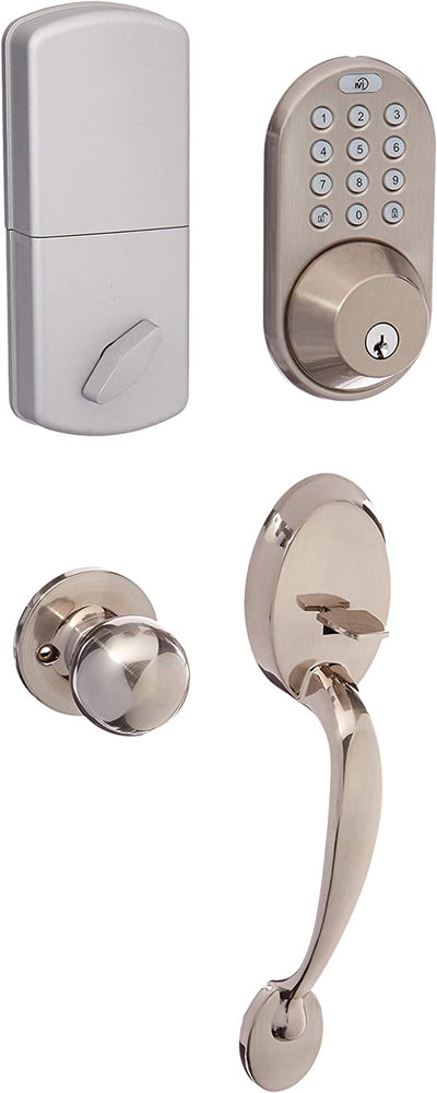 SmartTechShopping smart locks Satin Nickel MiLocks BTF-02AQ Digital Deadbolt Door Lock and Passage Handle