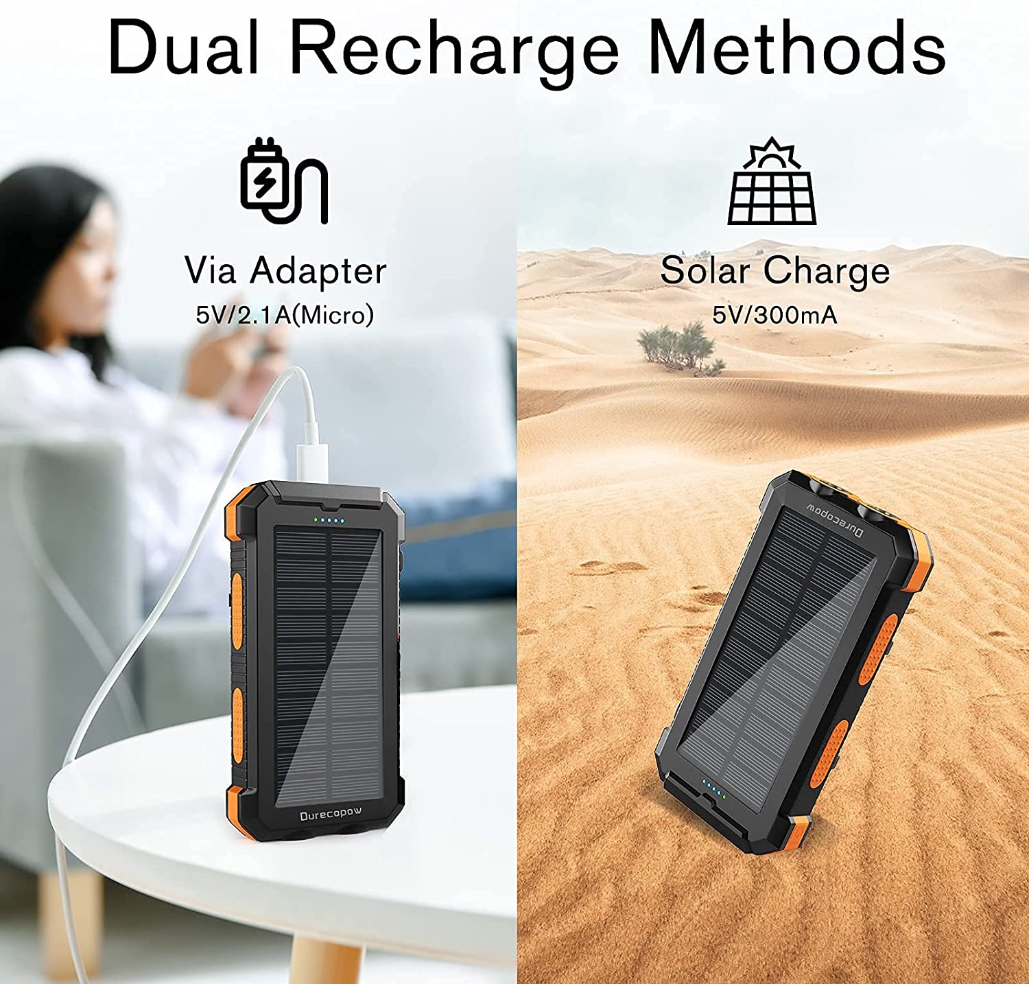 smarttechshopping Solar Charger 30000mAh Solar Power Bank for Outdoor Camping, Solar Phone Charger for Emergency
