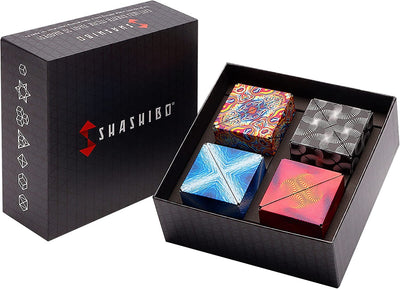 SmartTechShopping toys Bundle of 4 / 4 SHASHIBO Shape Shifting Box: Award-Winning Fidget Cube with 36 Rare Earth Magnets
