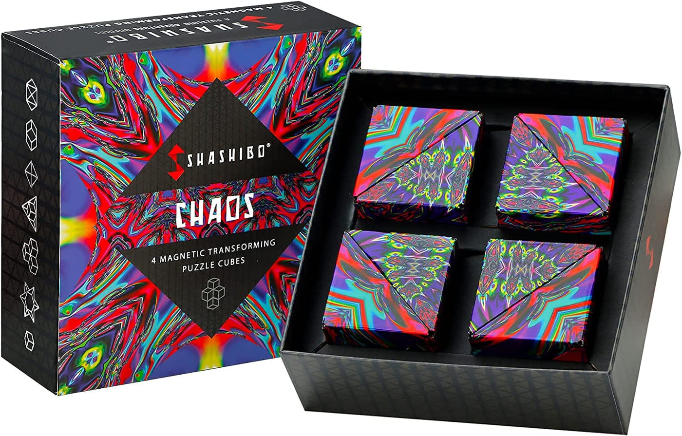 SmartTechShopping toys Chaos / 4 SHASHIBO Shape Shifting Box: Award-Winning Fidget Cube with 36 Rare Earth Magnets