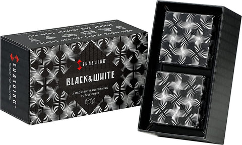SmartTechShopping toys White & Black / 2 SHASHIBO Shape Shifting Box: Award-Winning Fidget Cube with 36 Rare Earth Magnets